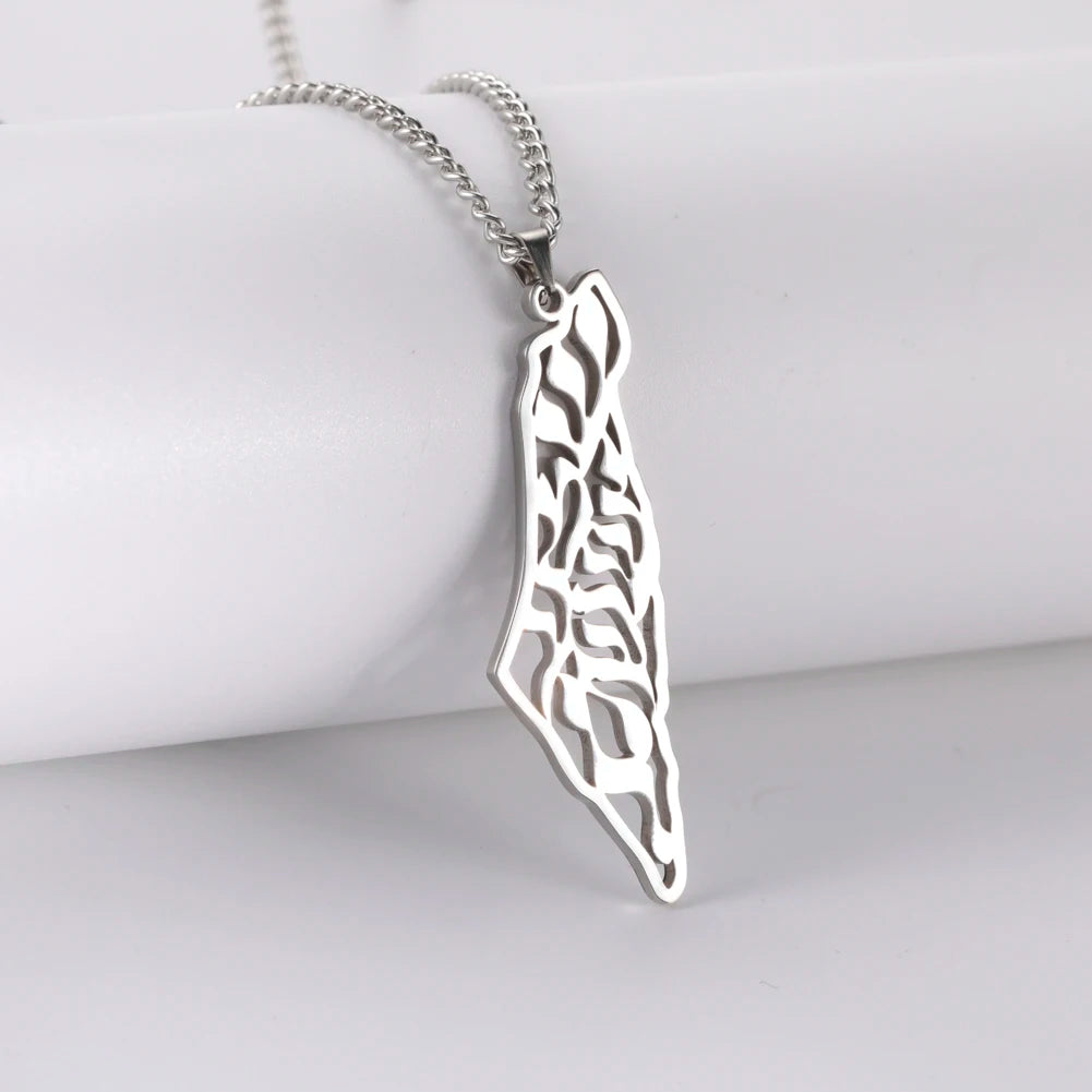 Israel Palestine Pendant Necklace