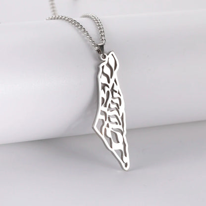 Israel Palestine Pendant Necklace