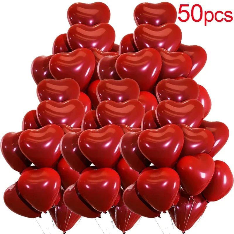 50/10pcs Red Heart Balloons