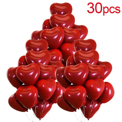 50/10pcs Red Heart Balloons