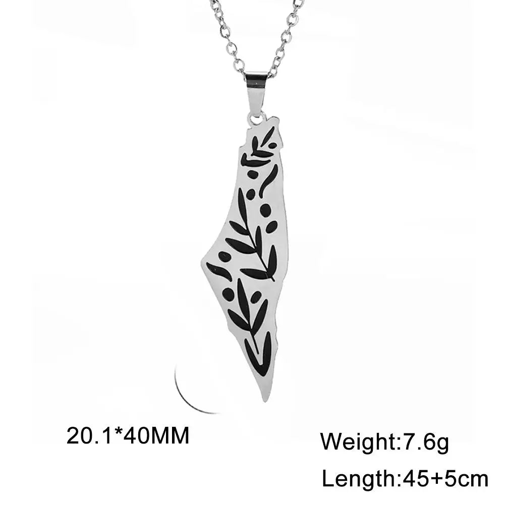 Israel Palestine Pendant Necklace