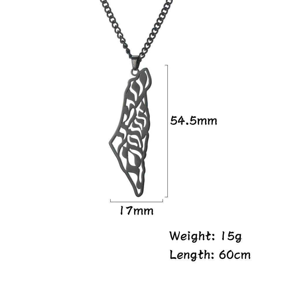 Israel Palestine Pendant Necklace