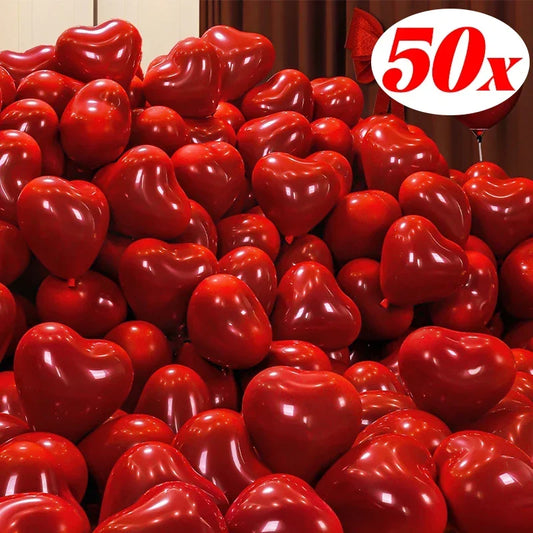 50/10pcs Red Heart Balloons